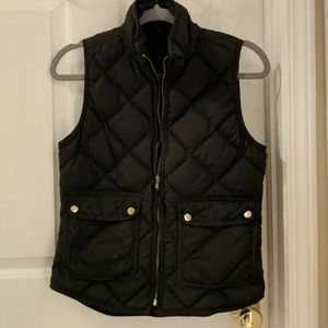 J Crew Black Excursion Quilted Vest, XXS